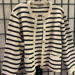 J Crew stripe cardigan 2x